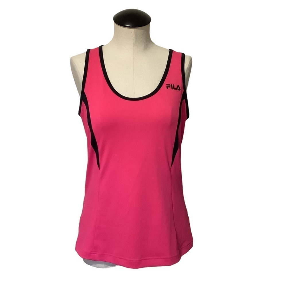 FILA Pink & Black Sports‎ Top - Size L